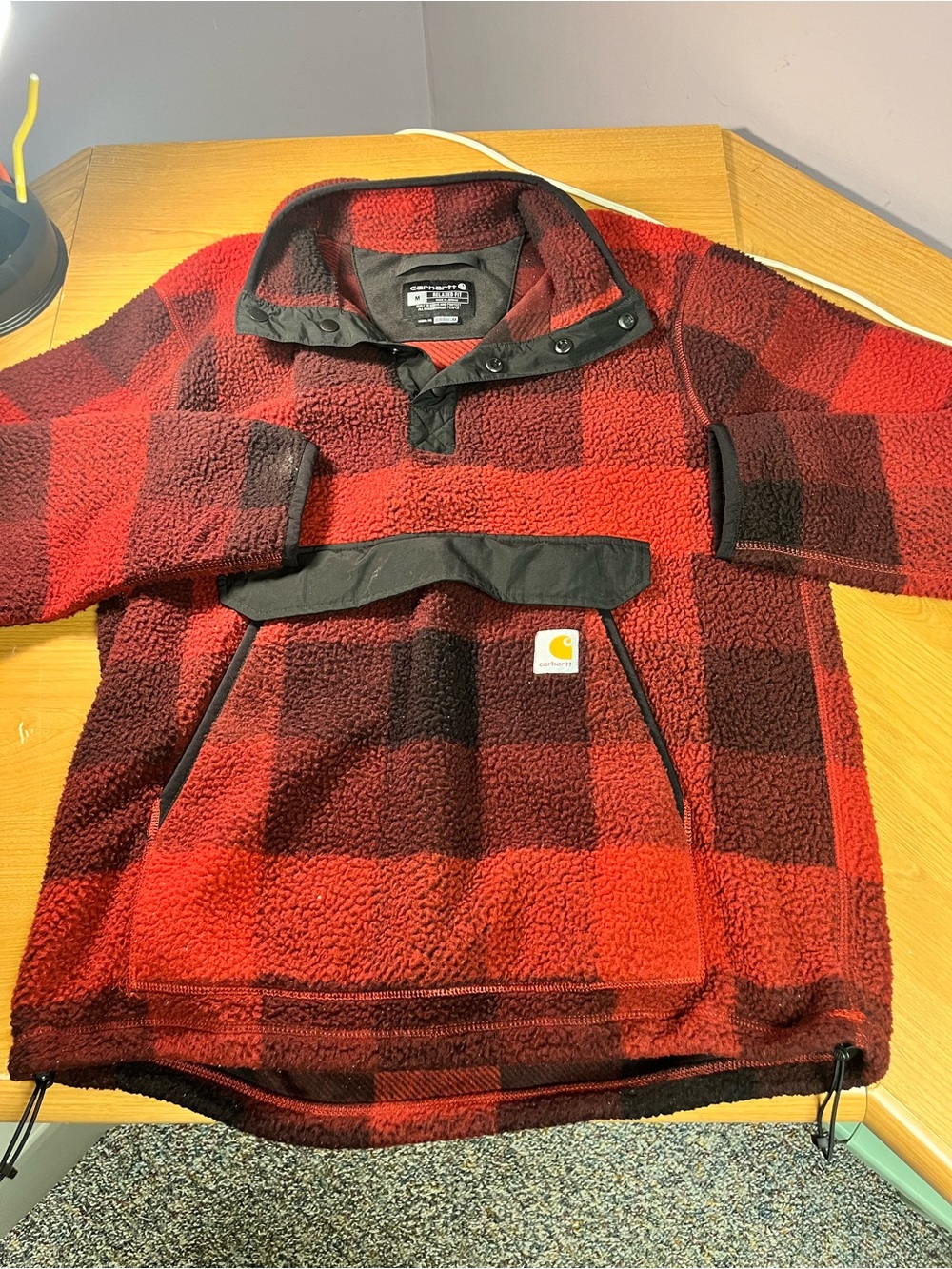 Carhartt Mens Relaxed Fit Fleece Pullover OJ4991-M Medium Red/Black